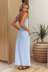 Here For It Halterneck Maxi Dress Blue