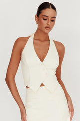 Tammi Halter Vest Top Oyster