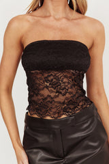 Lucid Lace Strapless Top Black