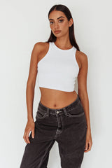 Bryn Racerback Crop Top White