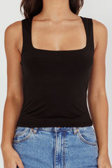 Tabatha U-Neckline Top Black