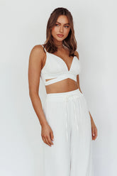 Cove Shirred Back Crop Top Ivory