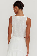 Paper Hearts Sleeveless Top White