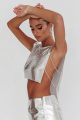 Breakdance Metal Mesh Top Silver