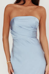 City Of Stars Strapless Maxi Dress Baby Blue