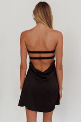 Sandi Bow Bust Mini Dress Black