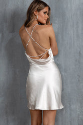 Danijela Pearl Back Slip Dress Champagne