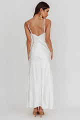 Our Story Surplice Neckline Maxi Dress Off White