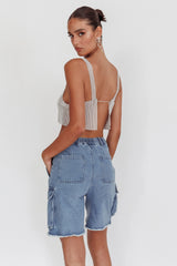 Lumina Diamante Crop Top Silver