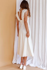 Cape Cod Drawstring Accent Midi Dress White