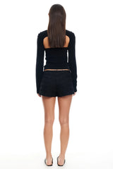 LIONESS Sculpted Long Sleeve Tank Onyx