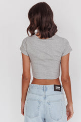 Olly Cropped Baby Tee Grey