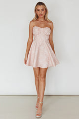 Savanna Corset Bodice Mini Dress Light Peach