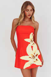 Heart To Heart Strapless Mini Dress Lily Red