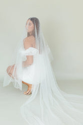 Angela Pearl Embellished Veil White