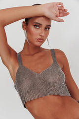 Lumina Diamante Crop Top Black