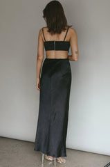 Aurelia Diamante Bow Maxi Dress Black