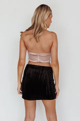 Up All Night Diamante Crop Top Blush