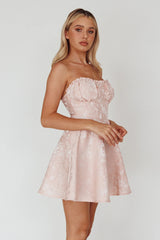 Savanna Corset Bodice Mini Dress Light Peach