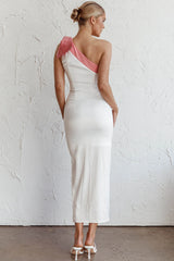 Sweetest Thing One-Shoulder Bow Maxi Dress White