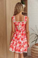 Always Together Button Bust Top Floral Pink