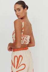 Briar Square Neck Cropped Top Rust Beige