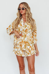 Home Stretch Button Up Shirt Tropical Peach