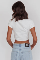 Olly Cropped Baby Tee White