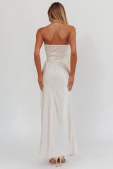 City Of Stars Strapless Maxi Dress Champagne