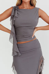 Hallucination Rosette Ruffle Top Cement