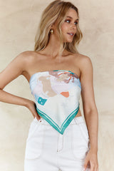 La Residencia Printed Square Scarf Green