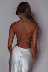 Turn It Up Circle Chain Halter Top Gold