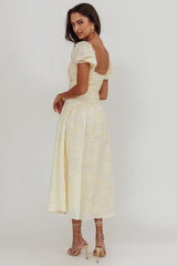 Telma Puff Sleeves Midi Dress Butter