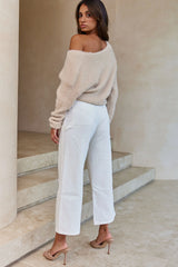 All My Love Long Sleeve Crossover Knit Sweater Stone