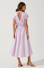 Lorrie Sleeveless Ruched Midi Dress