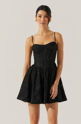 Linelly Jacquard Bustier Skater Dress
