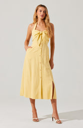 Katherine Linen-Blend Halter Dress