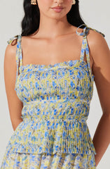 Ethelind Floral Pleated Maxi Dress