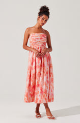 Aneesha Strapless Pleated Dress