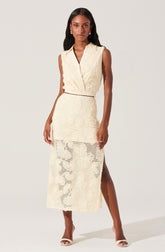 Sol Textured Floral Knit Midi Skirt