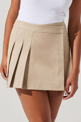 Chana Pleated Wrap Mini Skirt