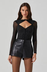 Ancira Rhinestone Mesh Bodysuit