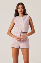 Wynn Cropped Tweed Vest
