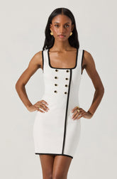 Contrast Trim Knit Mini Dress