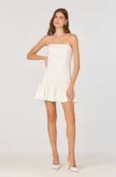 Strapless Ruched Mini Dress