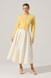 Full Flared Poplin Midi Skirt