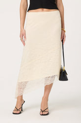 Asymmetrical Lace Midi Skirt