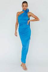 Amora Rose Halterneck Maxi Dress Blue