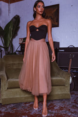 Think Twice Strapless Twist Top Black