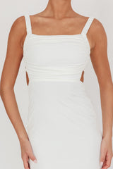 Dream Crush Lace-Up Back Maxi Dress White